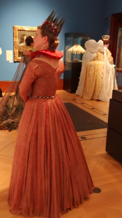 Showing extensive hand-pleating in the skirt. Gown made by Alexander Connatty. Image courtesy Thomas Butler.