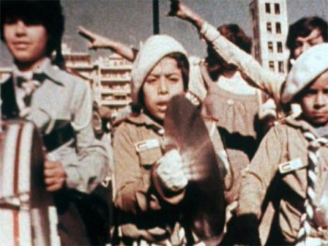 Film still from 'The Fifth War', 1980, by Palestinian Cinema Institution, in the 'The World is with us' at Barbican Centre, London. Image courtesy http://theworldiswithus.org/