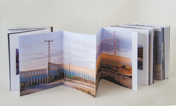 Kai Wiedenhofer, showing the 'protection wall' of the Kibbuz Netiv ha-Asara against small arms fire from the Gaza Strip, November 2010, In 'Keep your Eye on the Wall', 2013, edited by Olivia Snaije and Mitchell Albert, published by SAQI books, London.