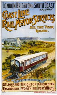 London, Brighton and South Coast Railway poster, 1906. Image courtesy Wikimedia Commons.