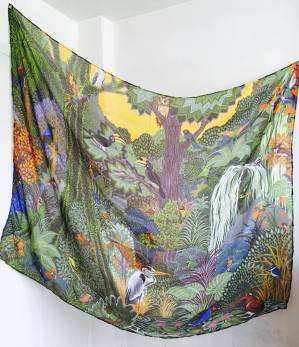 Limited edition print scarf by Alice Shirley. Image courtesy the artist.